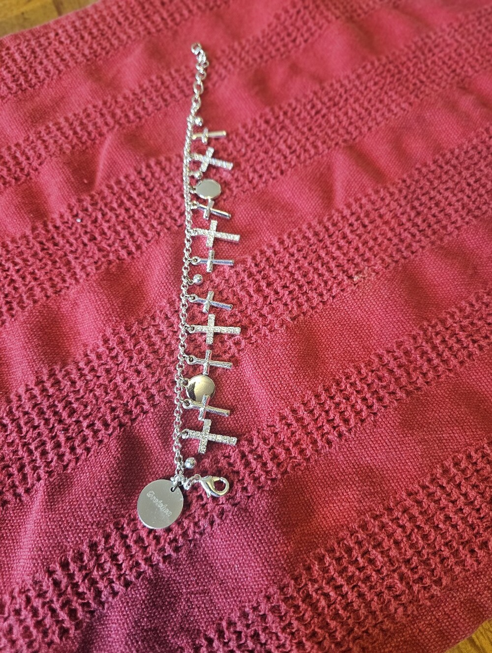 Silver Cross Charm Bracelet